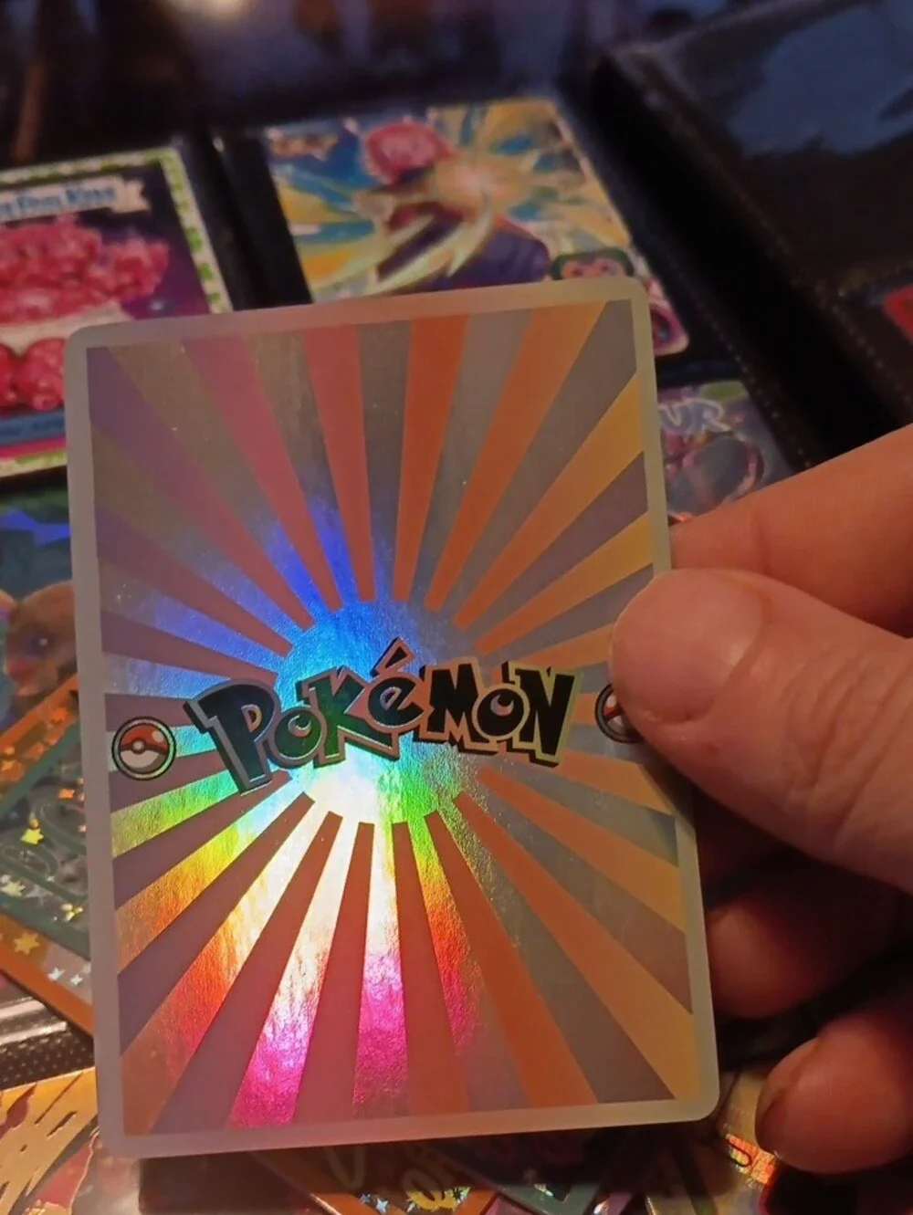 Pokemon Vaporeon Holographic Card – Teal, Pink, Silver